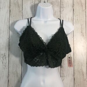 Blake & Co Dark Green Lace Racerback Pull-Over Bralettes NWT M